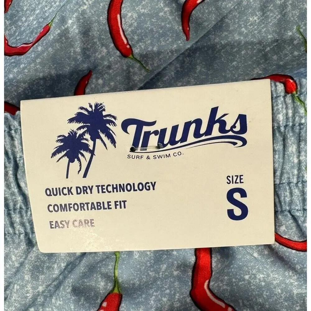Trunks Surf & Swim Small Chili Pepper Print Board Shorts Swim Lined Beach Cruise